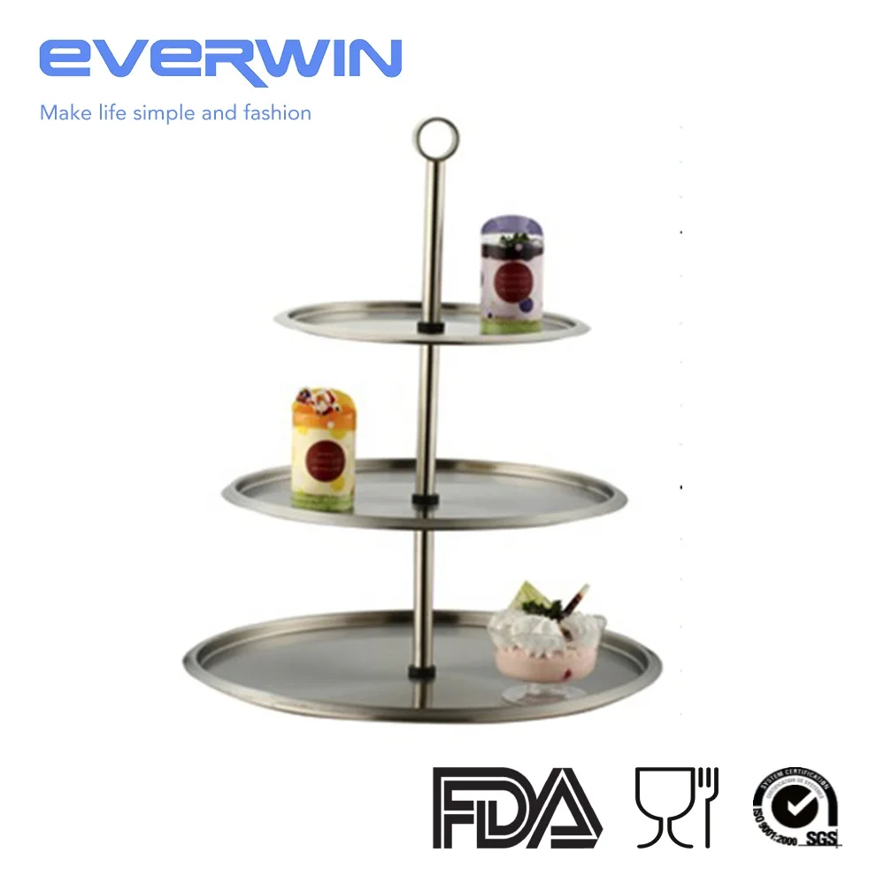 Wedding & Birthday 3 Tiers Stainless steel Serving Cake Stand Desserts Display Holder