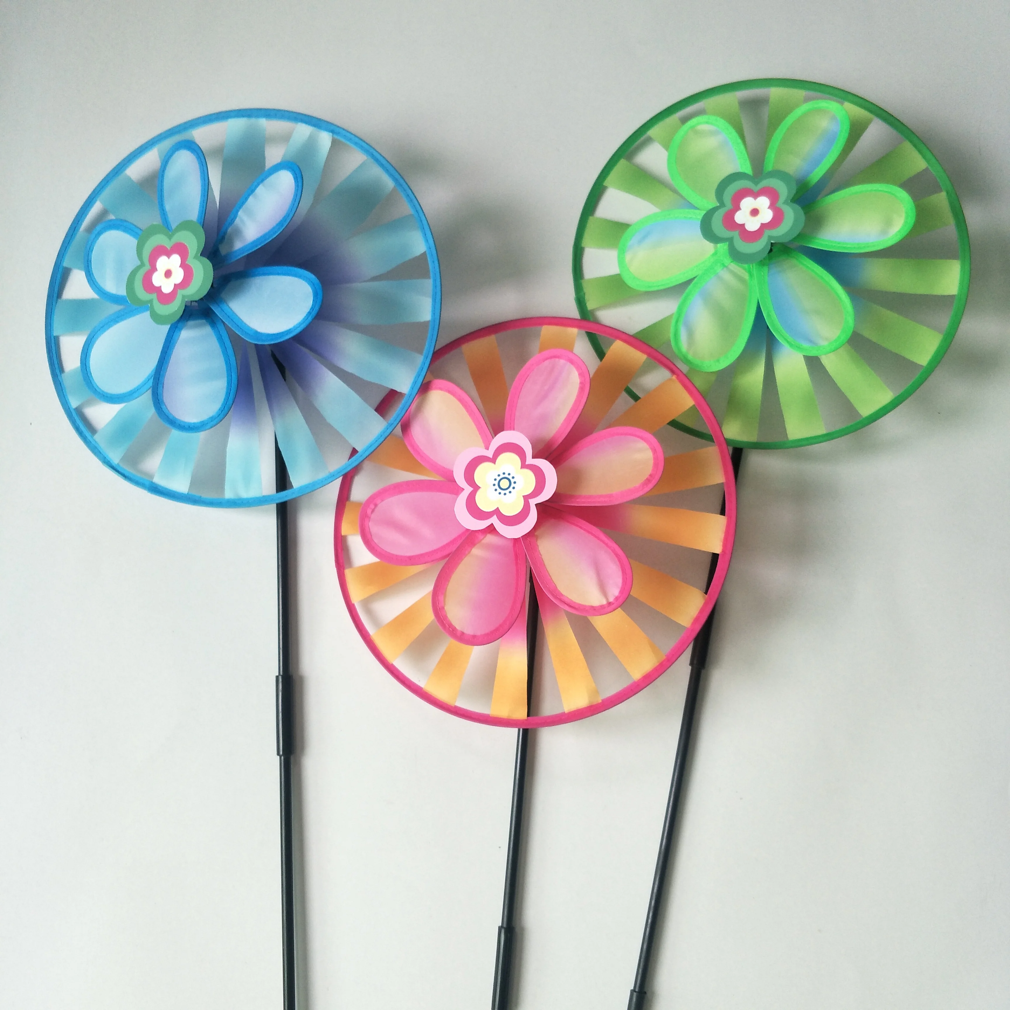 Garden decoration colorful round design flower pinwheel