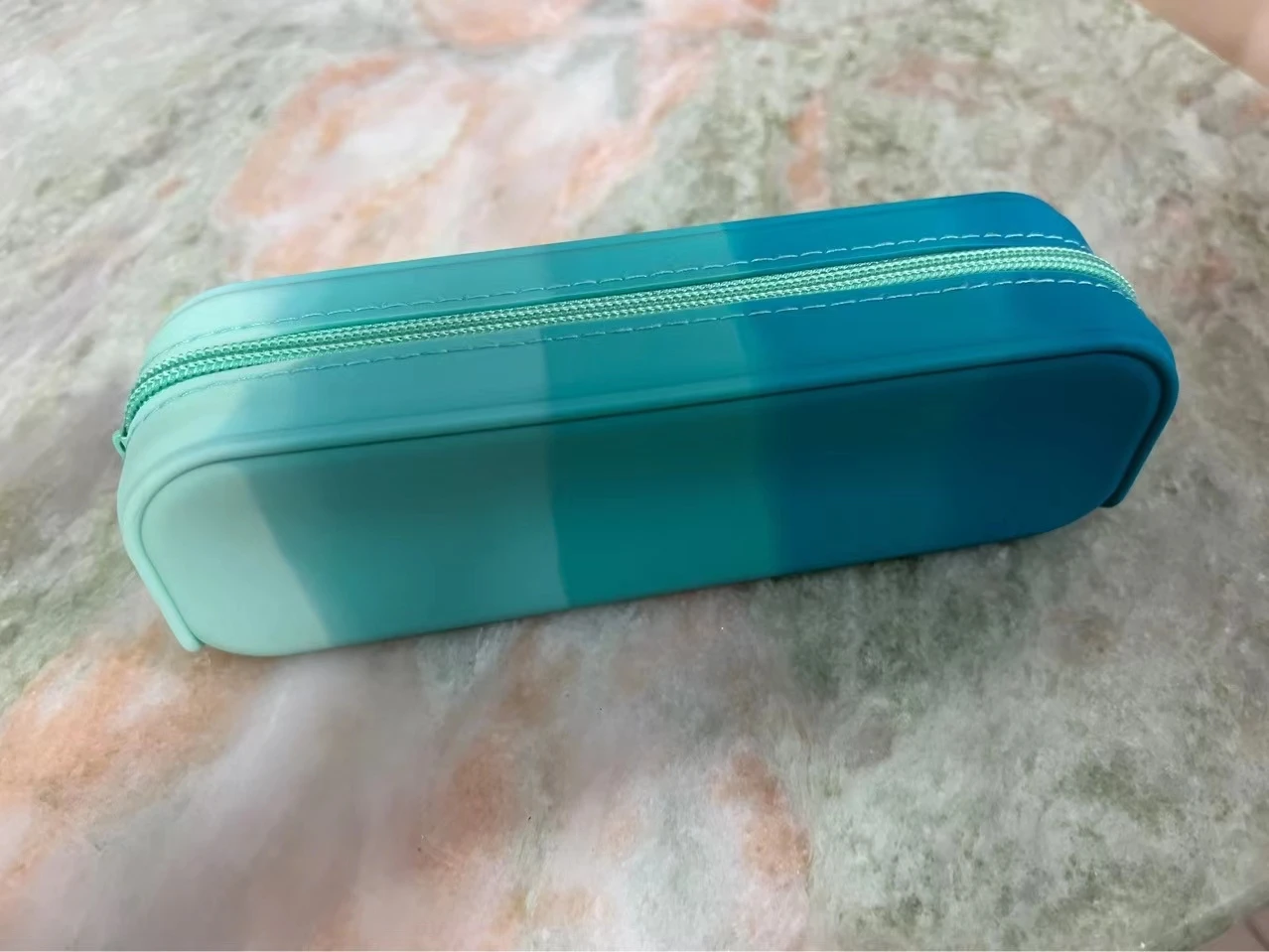 Wholesale Colorful Pen Pouch Candy Rainbow Soft Cosmetic Zipper Bag Make Up China Cheap Silicone Rubber Pencil Case