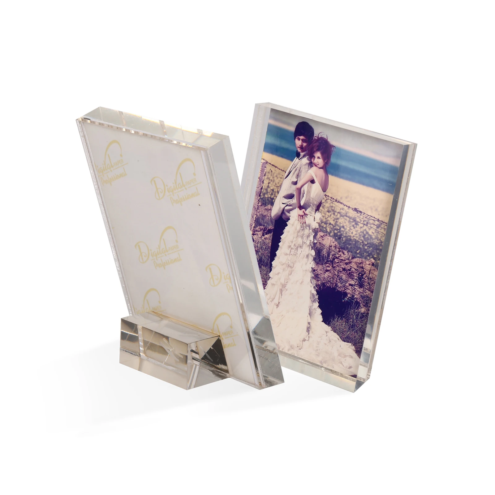 High-Definition Vertical Photo Display Stand Smart Acrylic Magnet Photo Frame Factory Wholesale Families Friends Commemorative