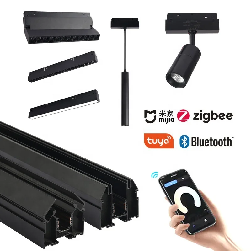 Surface Mounting Smart Dimmable CCT 3000-6000K Track Led Light Led Track Magnetic Lights Spotlight System 10W 12W 18W 20W 30W 90