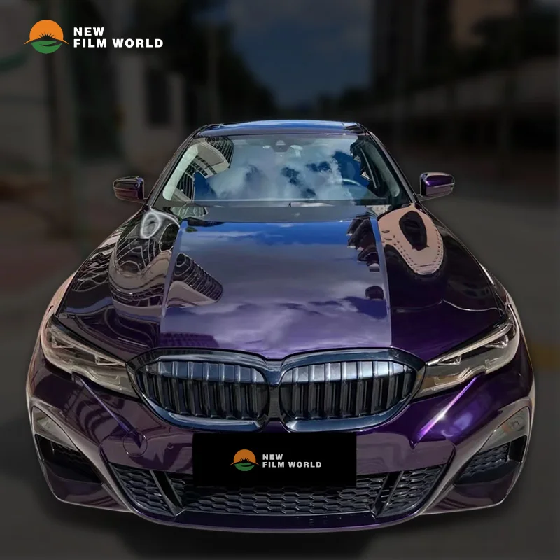 PET Venice Purple Car Wrap Film car wrapping film vinyl Stickers High Glossy car wrap vinyl film