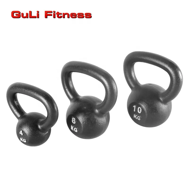 Guli Fitness Wholesale Equipment Top Grade Custom Weightlifting Training Competition Power Coated Cast Iron Kettlebells Set