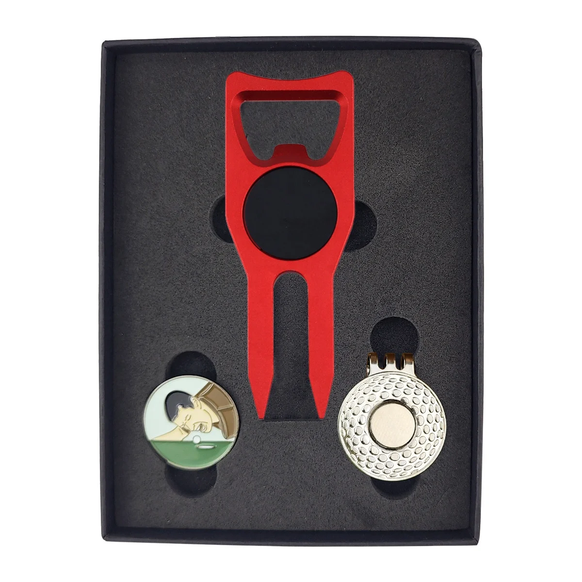 Best Ball Marker Multifunctional Bottle Opener Golf Divot Pitch Repair Tool with Custom Metal Golf Ball Marker