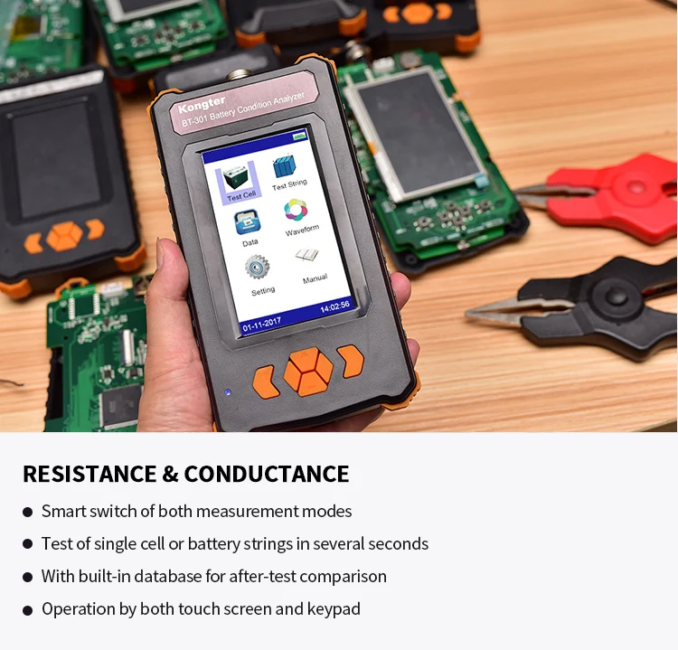 Kongter battery internal resistance tester handheld portable battery tester Battery Impedance Tester