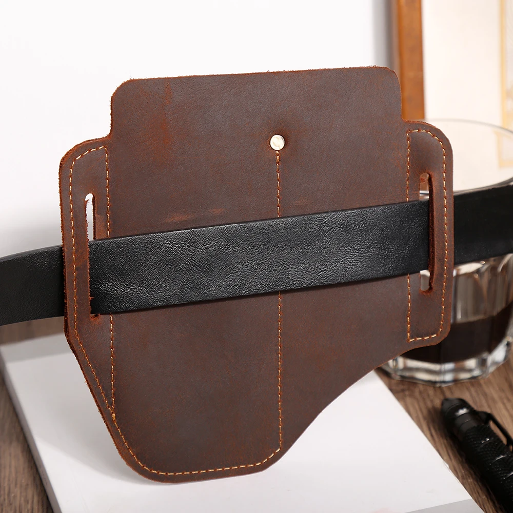 EDC Leather Sheath for Leatherman Multitools Sheath, EDC Belt Sheath Pocket Organizer for Knives Tactical Flashlights Tools
