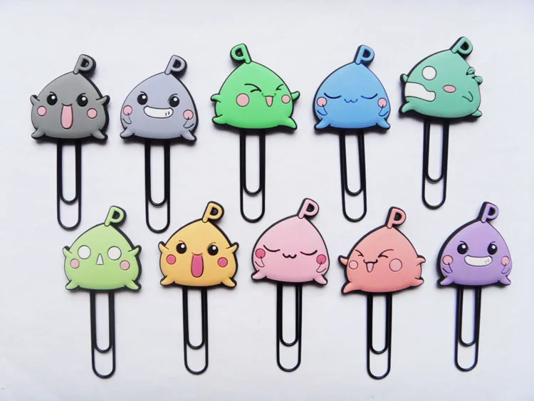 Custom soft PVC character paperclip ,cute rubber 3D bookmark clip