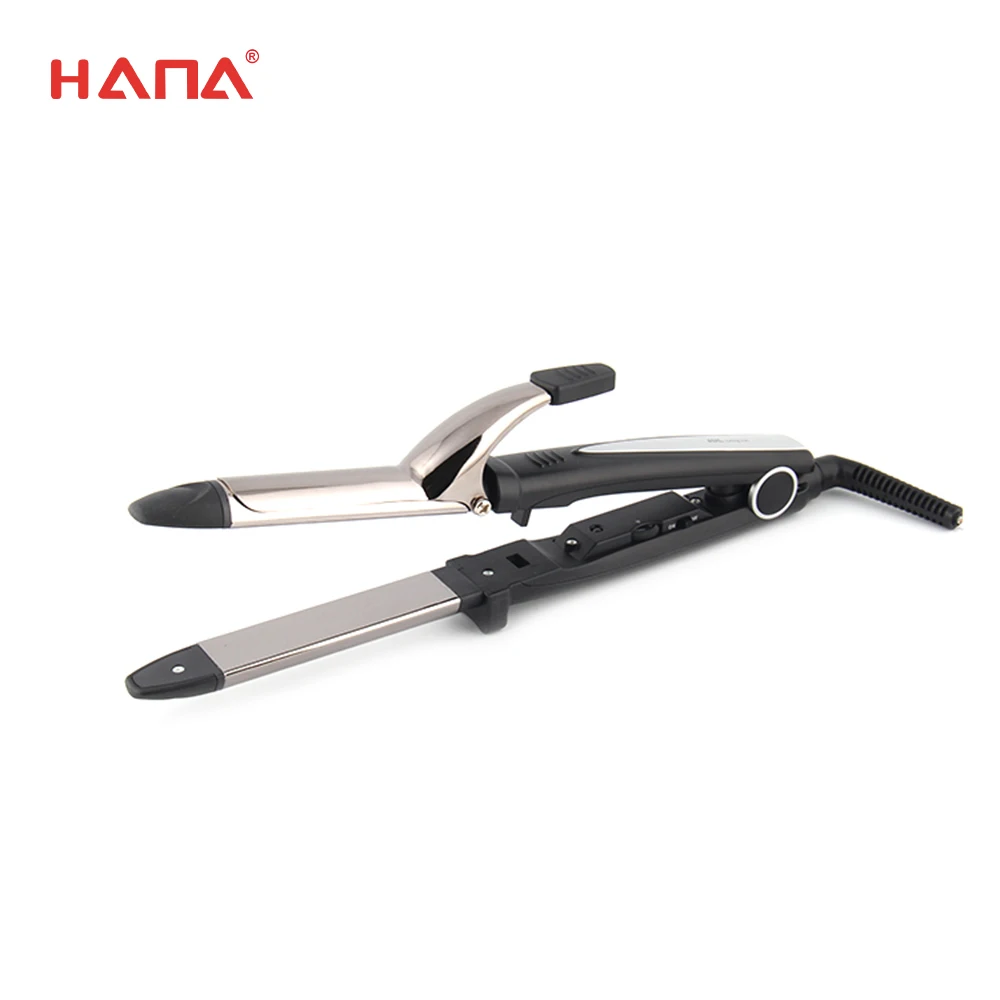 PTC mulity Function Ceramic Coating Plate 2 in 1 Hair Curling Iron Straightener
