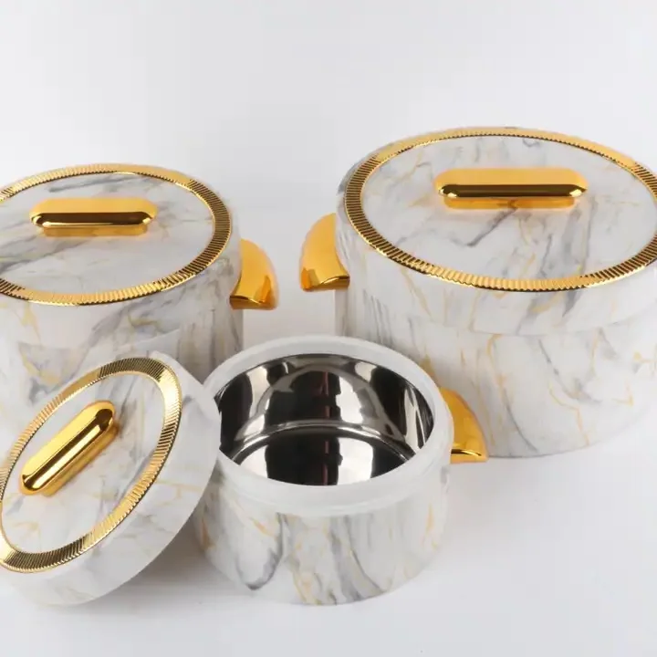 2023 новый дизайн Роскошная нержавеющая сталь Изолированная пищевая подогреватель запеканка высокого качества Ланч-бокс 3 шт. набор 1L + 2L 3.5L