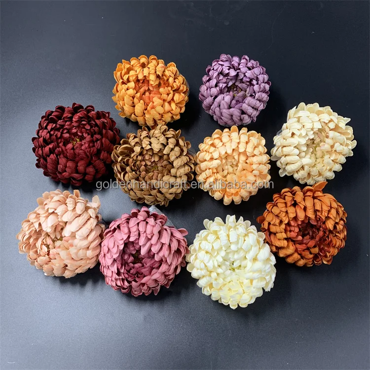 QSLH Ti120 artificial chrysanthemum plant big head gerbera chrysanthemum chrysanthemum artificial flower for indoor decor