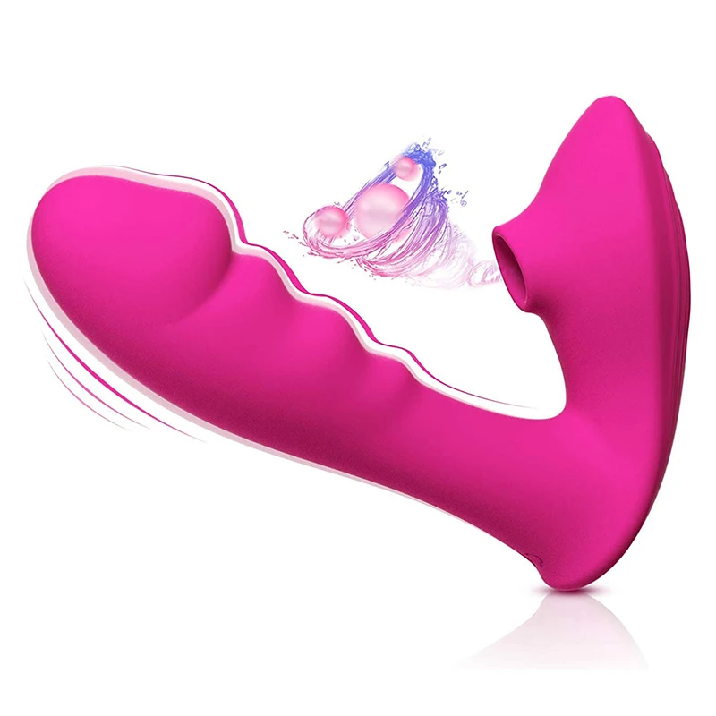 Silicone Adult Toy 2 In 1 G Spot Masseur Clitoris Sucker Vibrator Wearable Stimulator Dildo Sucking Vibrator For Women