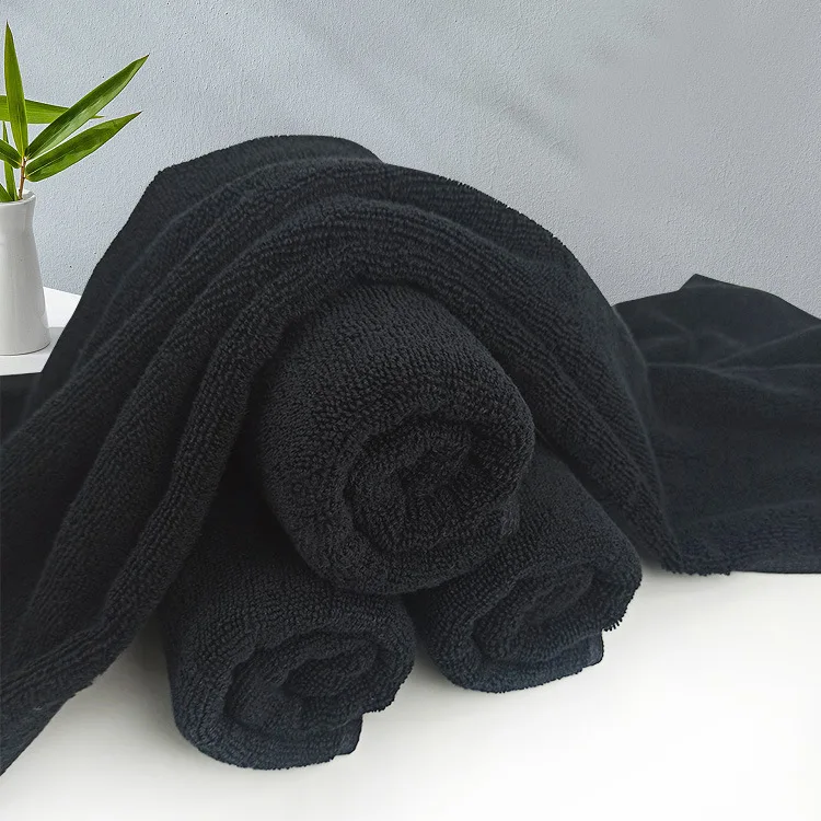 100%cotton Black  spa towel 500GSM