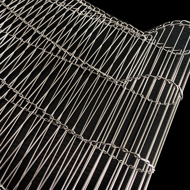Food grade 304 stainless steel flat flax wire mesh conveyor belt for chocolate coating