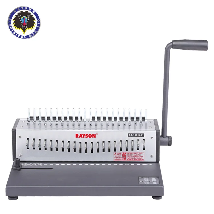 Factory Comb Book Binder Rayson SD-1501A21 coil Rubber Ring commercial Office Comb Book Binding Machine