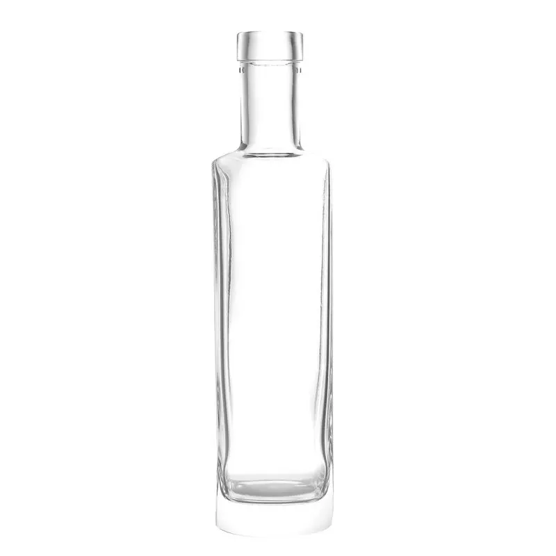 750ml Flint Glass London Spirits Glass Bottle Bar Top Oblong with 22mm Neck Diameter for Rum, Vodka, Whisky, Gin