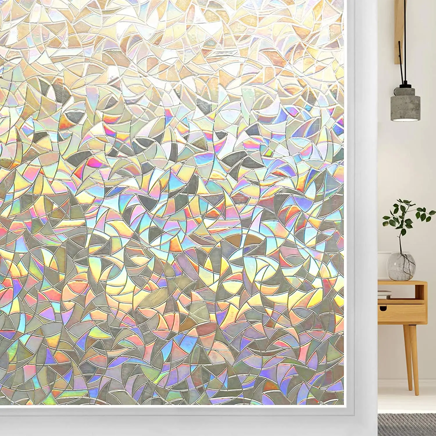 Hot sale Window Privacy Film 3D Rainbow Home Anti UV Decorative Colorful Laser Film