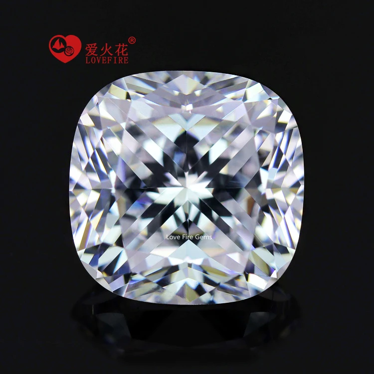Ready stock white cubic zirconia stones cushion princess cut zircon stone price synthetic 5a cubic zirconia