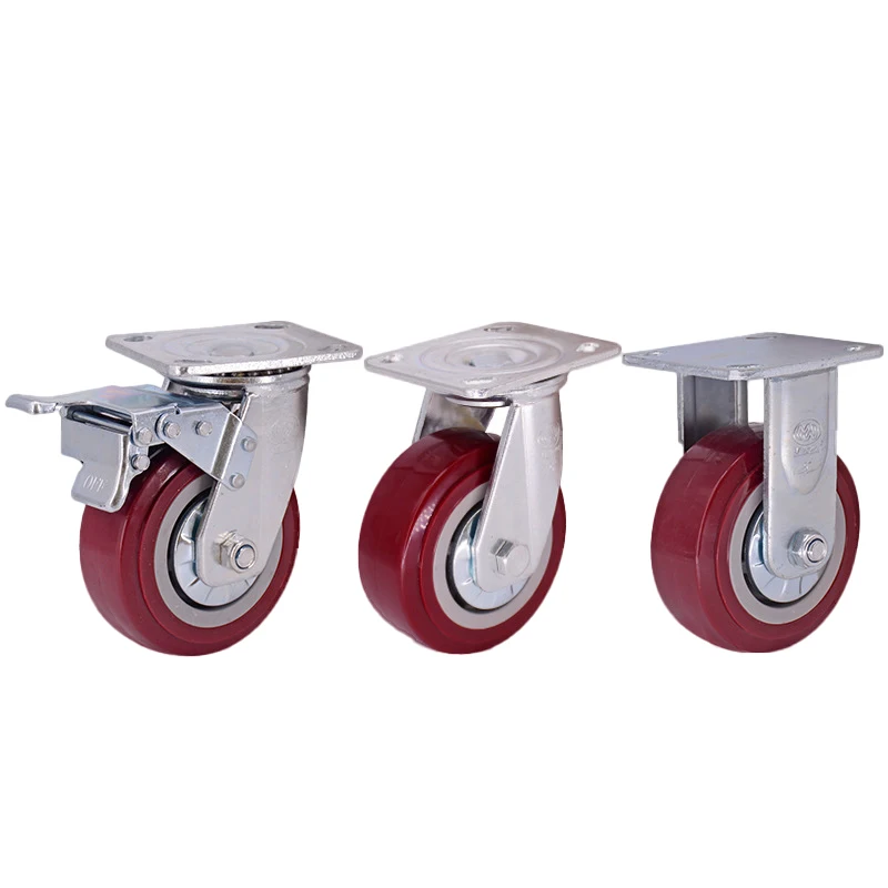 2024 Factory Swivel Caster Wheel for Trolley Cart Medium-duty PVC Wheels With Lock