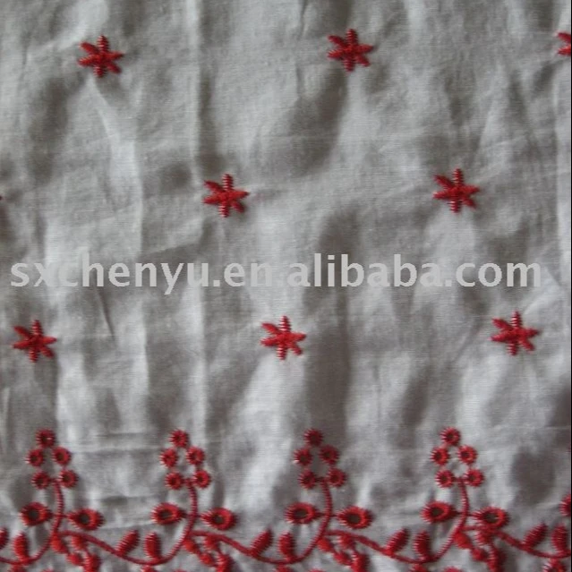 The Best Selling 100% Cotton Voile Hoop French Border Lace Yarn Dye Eyelet Embroidery Fabric
