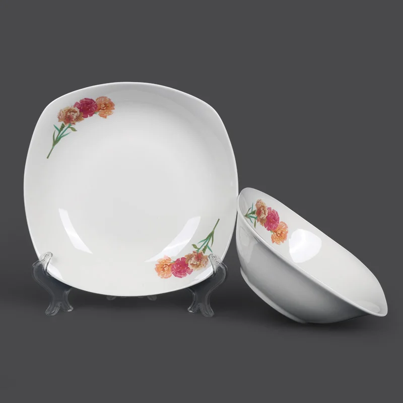 Wholesale Ceramic Square Soup Plates Ceramic Square Serving Deep Dish Plate For Kitchen and Restaurant Use