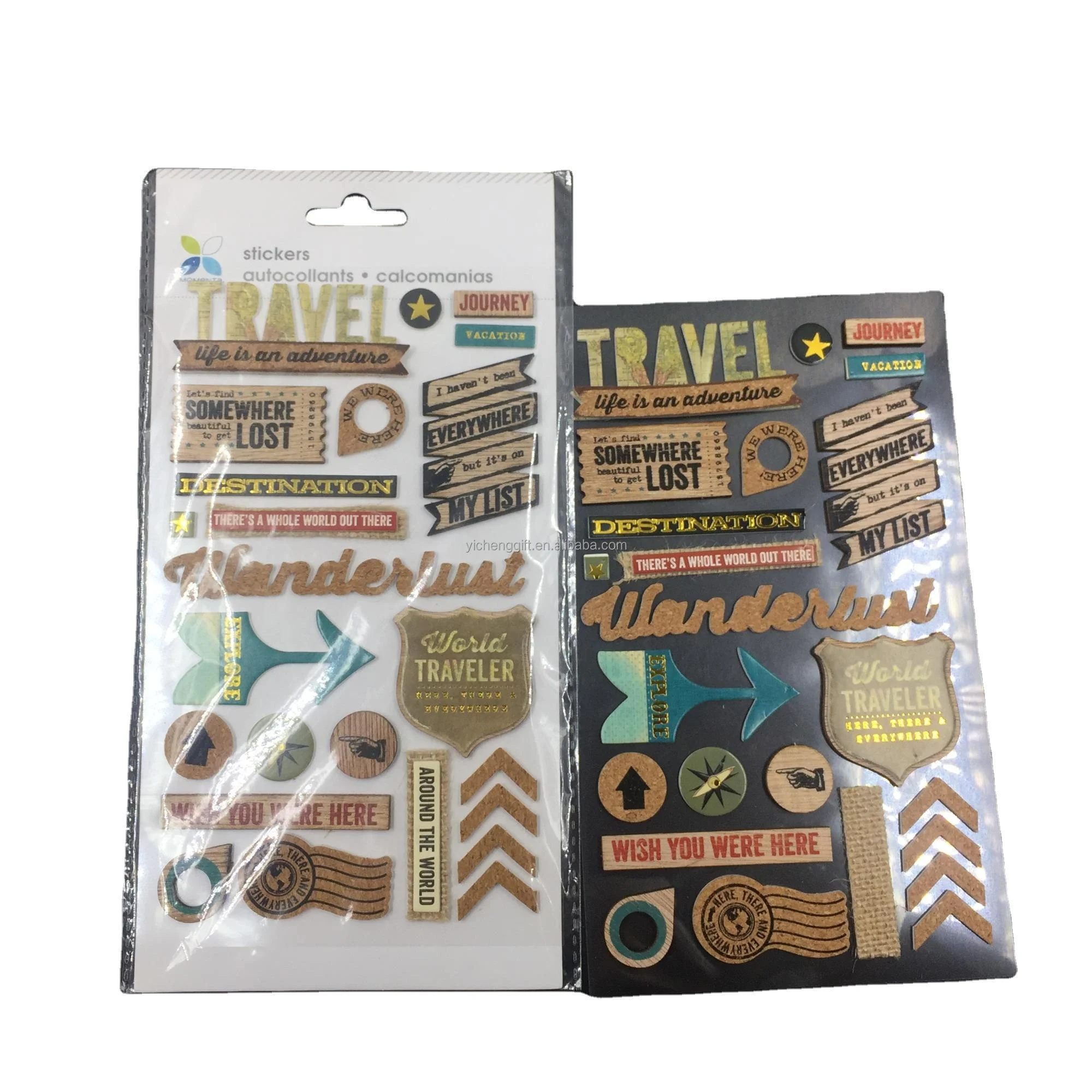 Custom Design Printing Wood Cork Sticker travel sticker