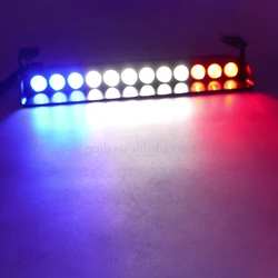 Others car light accessories High power 12v 12 LED strobe led car warning lights red blue car flashing light