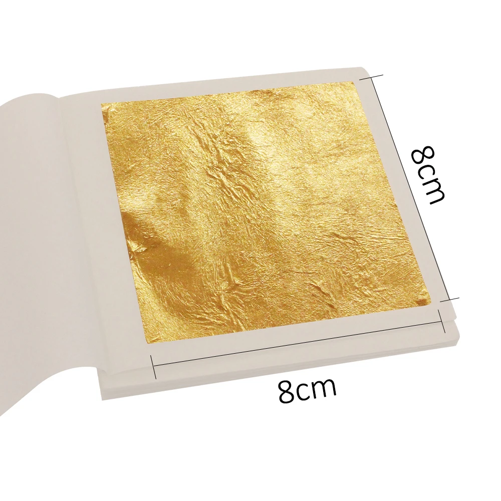 8 x 8 cm Genuine 24K Gold Leaf Foil Facial Mask Skin Care Cake Ice Cream Decoration 99.9% Gold Foil Sheets Edible Gold Leaf