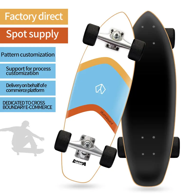 32 10inch cheap complete surf skateboard Russian maple skateboard deck 7ly custom surfskate
