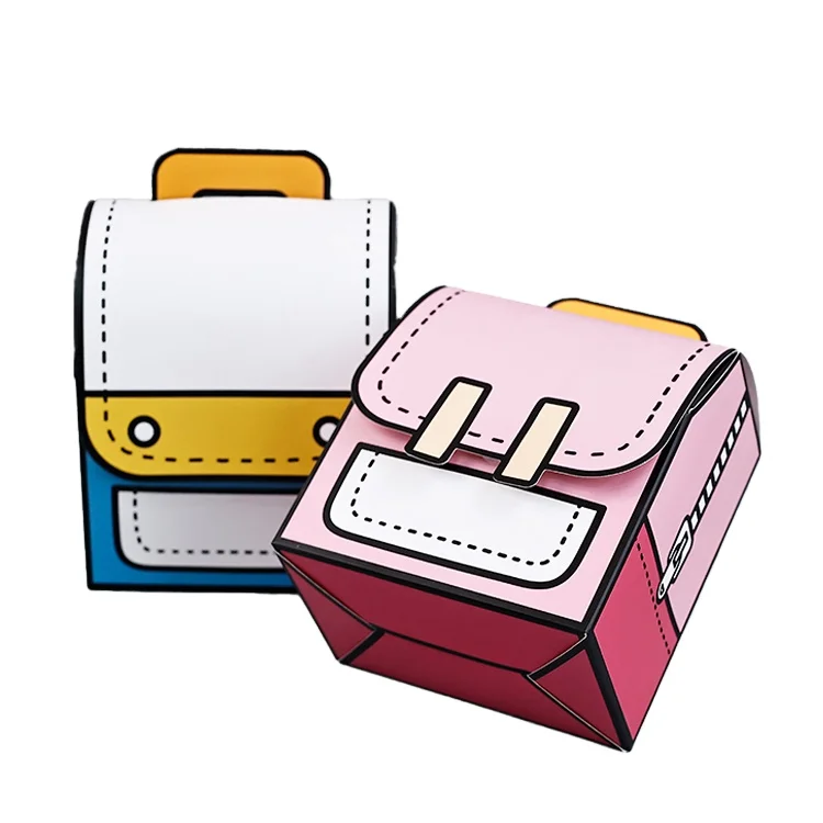 Cartoon Cute Party Christmas Favor Snack Packaging Box Children Day Birthday Christmas Schoolbag Gift Box