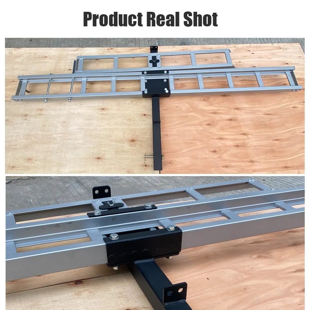 Aluminum Heavy Duty Hitch Mount Motorcycle Rack Sliver Folding Motorcycle Carrier With Loading Ramp