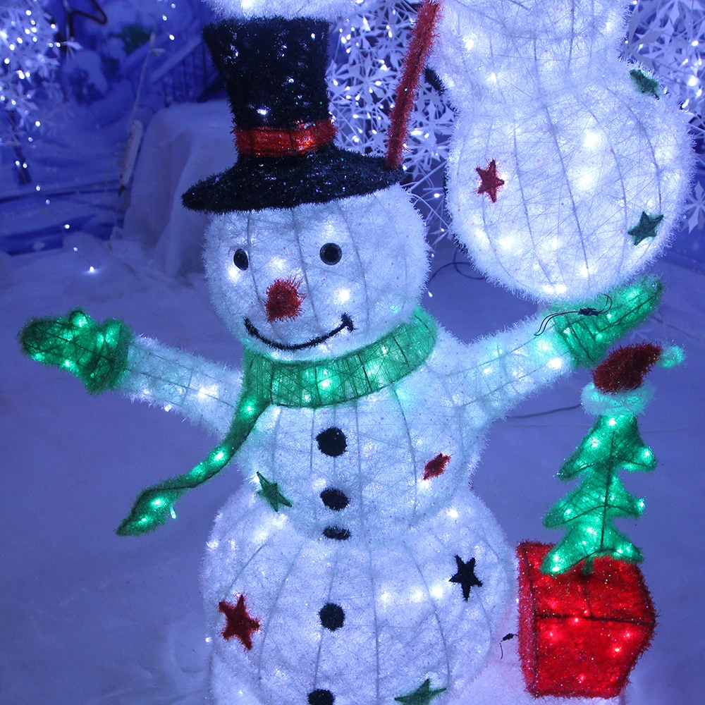 Giant Big Size Led Christmas Snowman for Shopping Mall Holiday Garden Decorations Large Led Christmas Ornaments