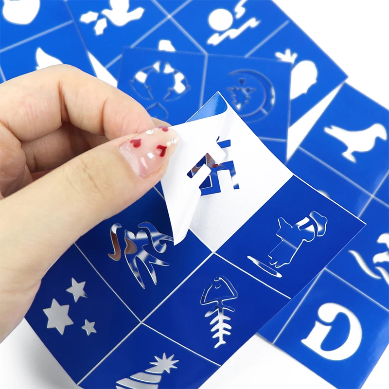 GP New material Temporary Tattoo Stencils Glitter Tattoo stickers Templates Face Paint finger Stencil for Body Art