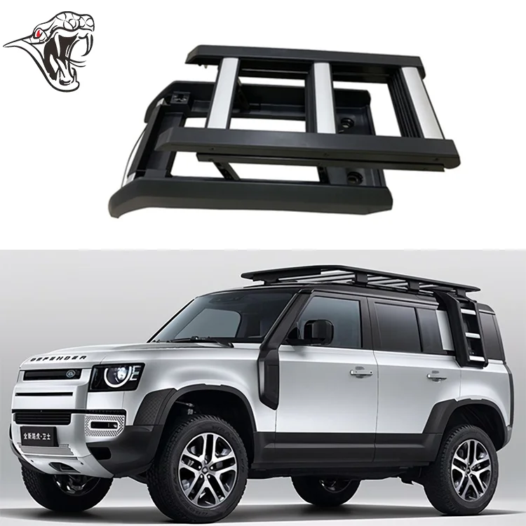 
Auto accessories aluminum retractable black side ladder tail ladder for the 2020 Type Land Rover defender Rear door climbing lad 