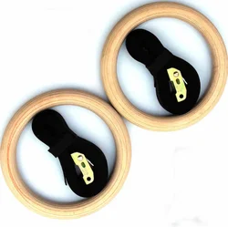 Hot selling fitness accessories wooden gymnastics ring with nylon nylon sports belt