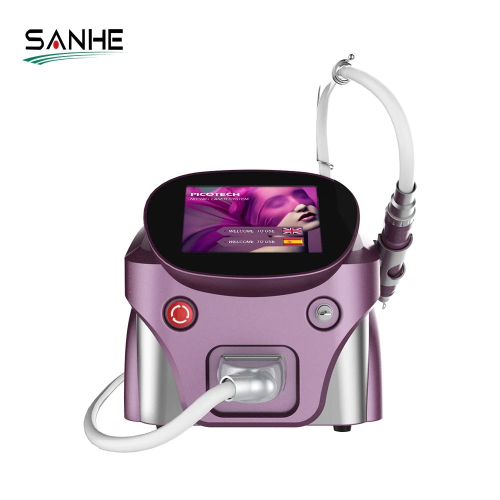 Portable Pico Laser Age Spot Removal Machine 1064nm 532nm Tattoo & Wrinkle Remover with Blood Vessels & Pore Removal Features
