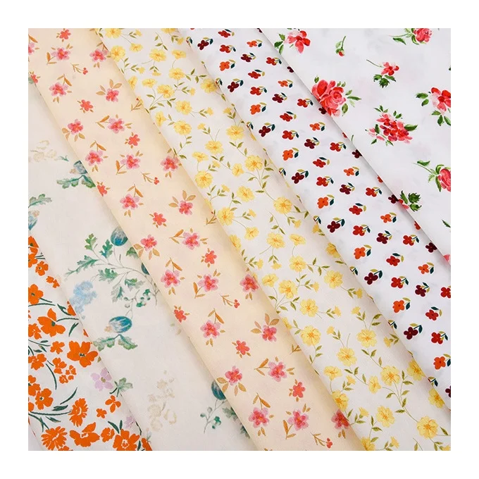 Flowered Cotton Material Poplin by Meters Calico Liberty London Tana Lawn Cotton Poplin Printed Cotton Fabric for Dresses