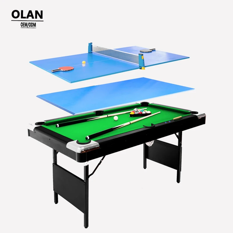 Children 6ft indoor foldable pool table multi function portable snooker billiards table