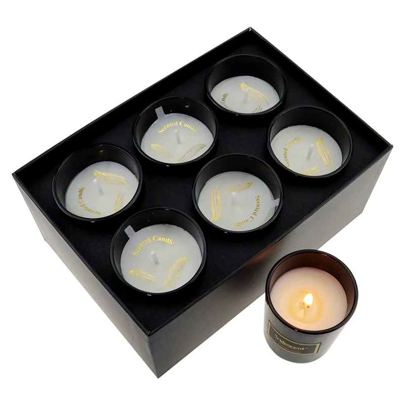 Custom Hot Sale 6 Pack Massage SPA  Soy Wax Handmade Glass Candle Jars