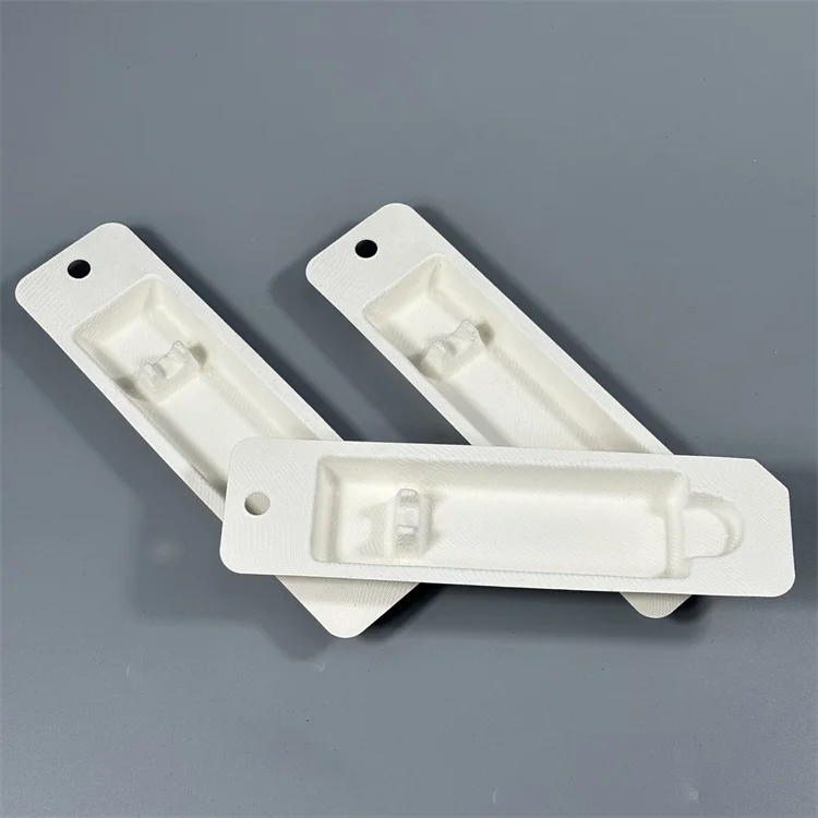 Eco Friendly Sugarcane Bagasse Pulp Packaging Customize Molded Fiber Cosmetic Protective Case Biodegradable Paper Pulp Tray