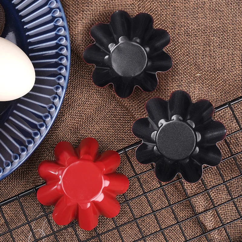 Cross-border medium flower egg tart Portuguese tart mold Chrysanthemum Flower fruit pie pan Cake mold Food grade FDA baking pan