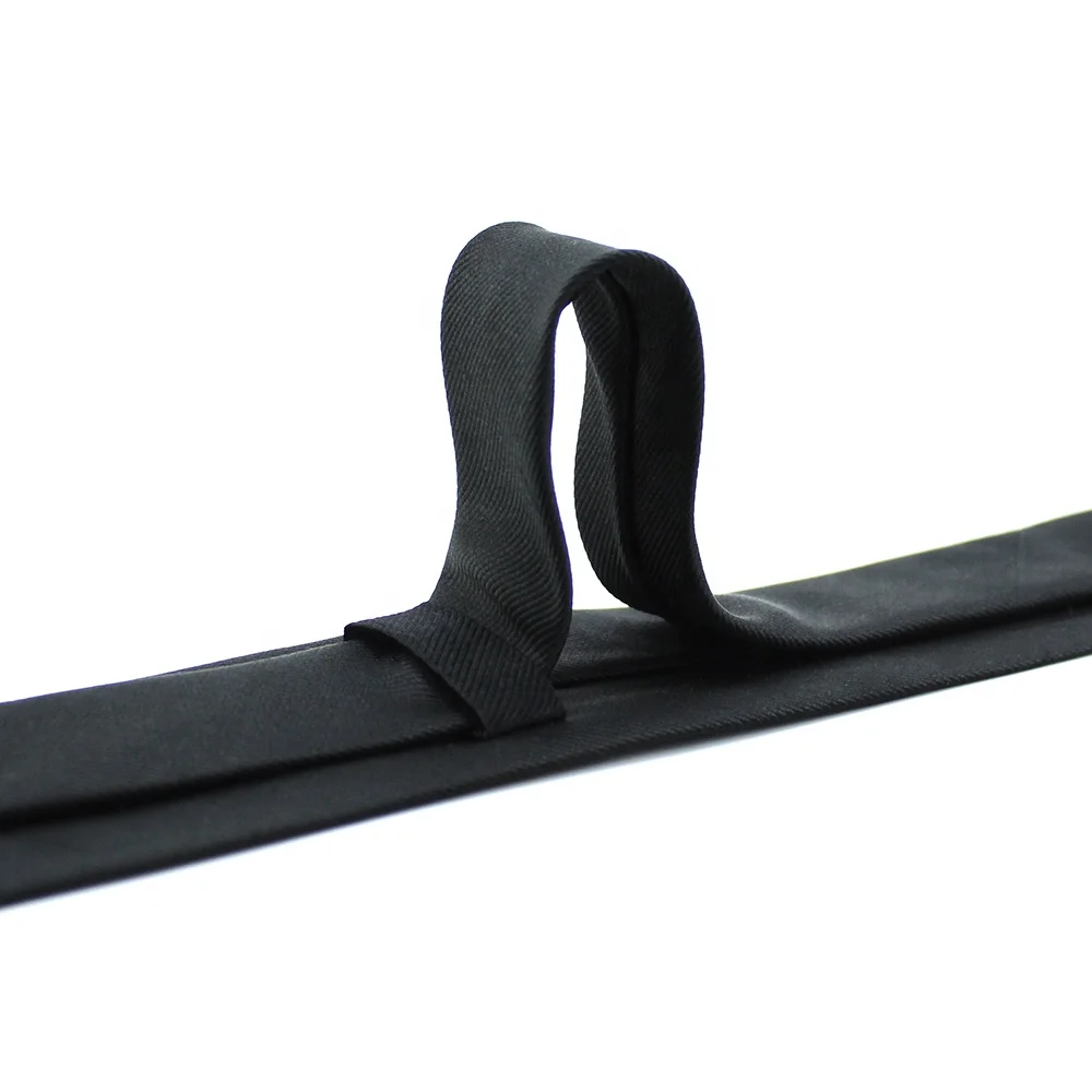 China Wholesale Custom Necktie Fashion Men Tie Handmade Jacquard Woven Solid Color Grosgrain Classic 100% Silk Black Ties