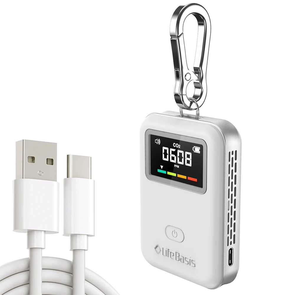 High Accurate Recharge co2 Monitor Sensor Portable Carbon Dioxide co2 Detector Wireless Air Quality Monitor Detects