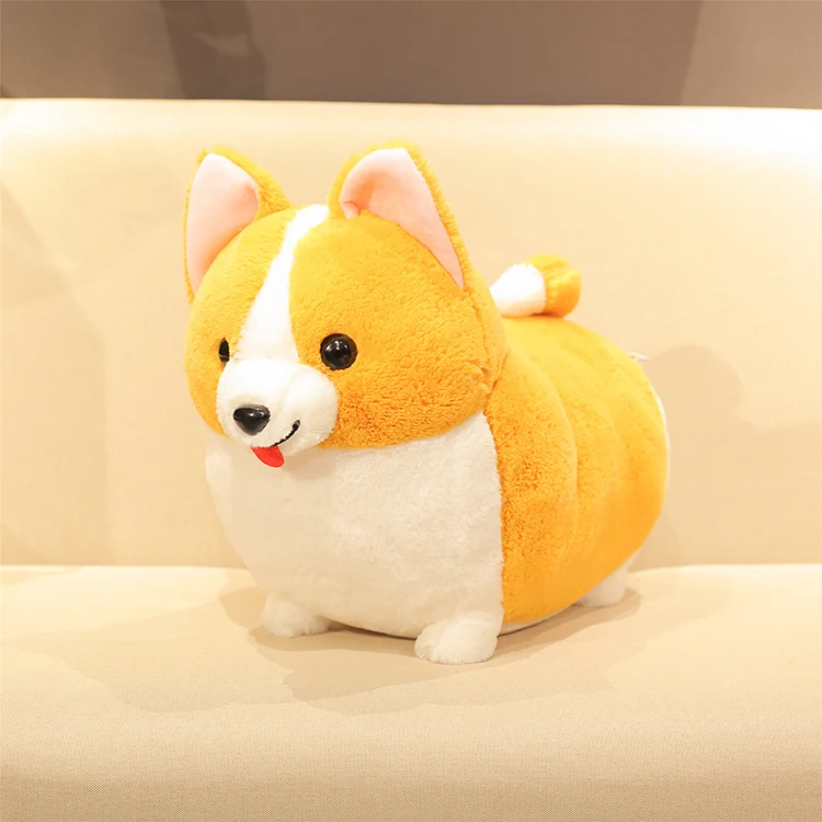 Creative Standing Smiling Corgi Doll Plush Toy Cute Tongue Naughty Dog Doll