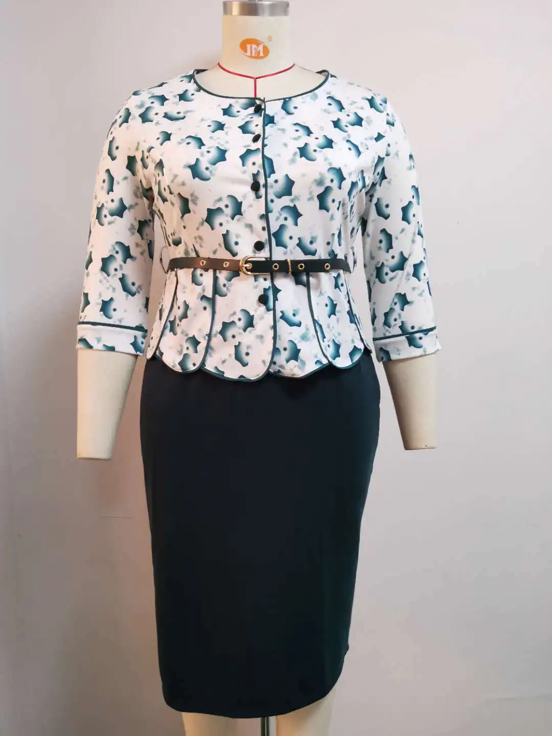 Turkey Women Office Dress Plus Size African Women Elegant Dress Short Sleeve Casual Dresses Turkey style office skirt