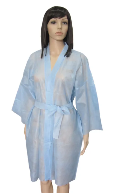 Beauty Salon Gown Non Woven Sauna Bathrobe Disposable Spa Bath Wrap robe Fashion Kimono Robes