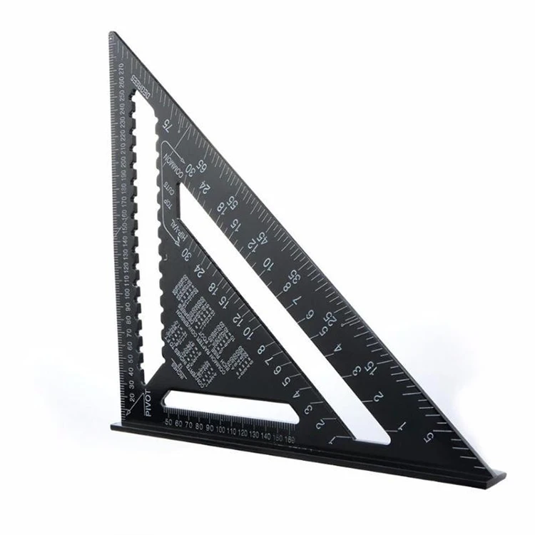 2021 Multifunctional Black Aluminum Angle Set Square Triangle Ruler With Metric And Imperial Scale