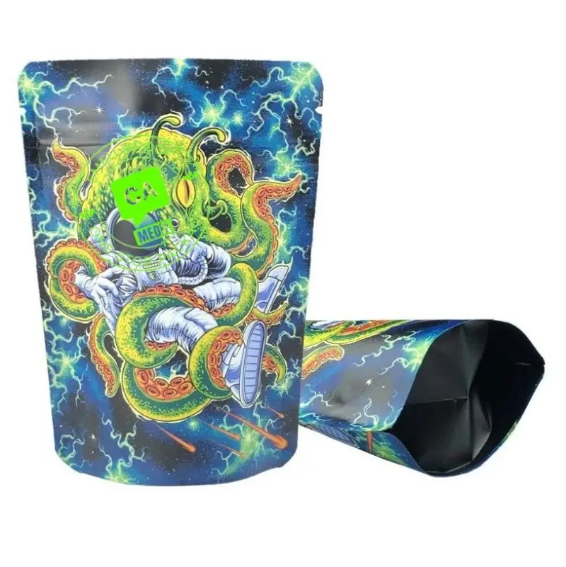 New Product Kush Packaging Gummy Edibles Tobacco Pouch Mylar Cookie Bags 3.5