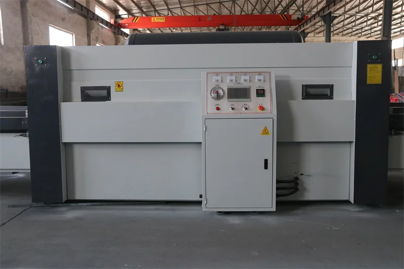 QDLW pvc foil vacuum membrane press laminate machine for paper veneer plastic door cabinet for woodworking