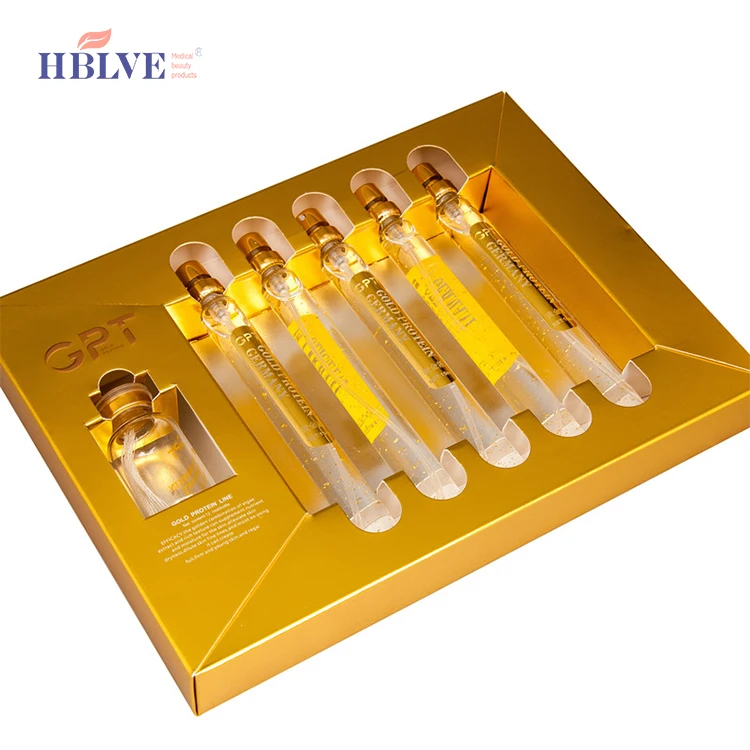 Newest No Needle Gold Protein Peptide Line Carving Facial Beauty Salon Set Box Facial Thread Lift