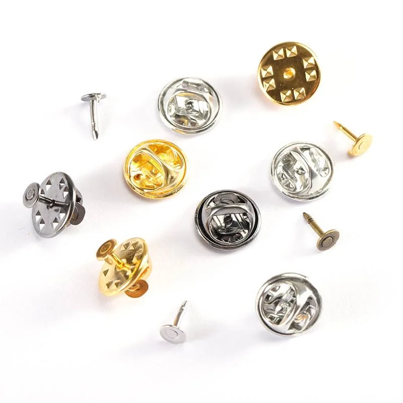 100sets/bag Nail Tie Tack Pin Clutch Butterfly Clasp Brooch Base for Women DIY Jewelry Decoration